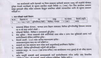 कर्मचारी आवश्यकता सम्वन्धी सूचना